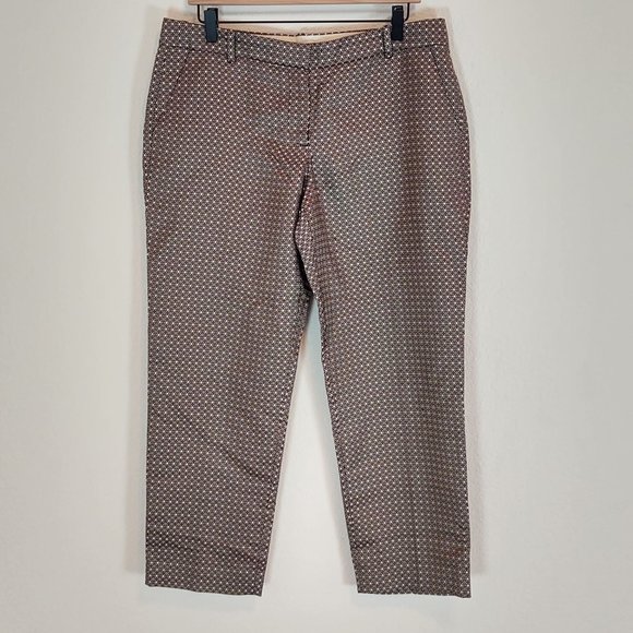 J. Crew Pants - J Crew 10 Cafe Capri Pants Pinwheel Foulard Tan